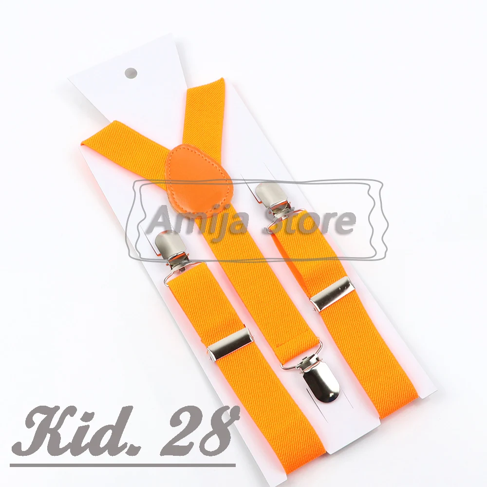 Colorful Elastic Leather Suspenders Men Kid Boys Straps Unsex Clip-on Buckle Wedding Adjustable Suspension For Shirt Accessories