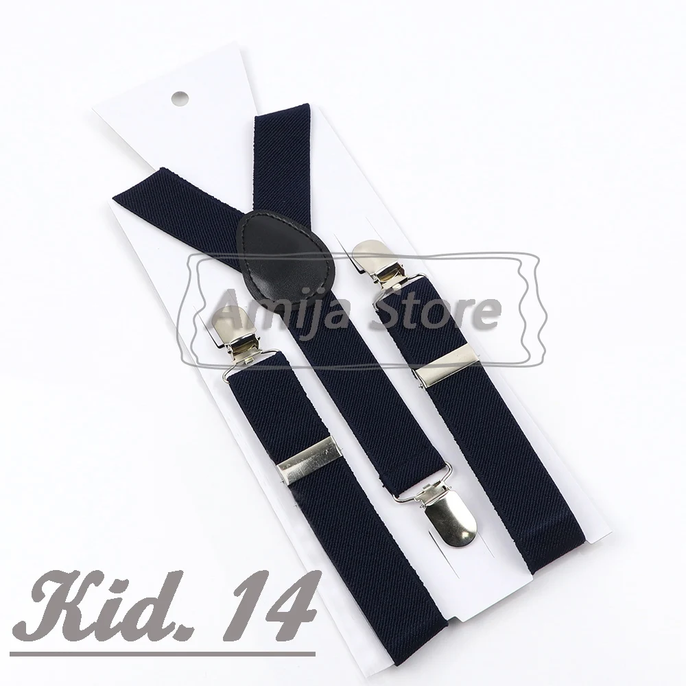 Colorful Elastic Leather Suspenders Men Kid Boys Straps Unsex Clip-on Buckle Wedding Adjustable Suspension For Shirt Accessories