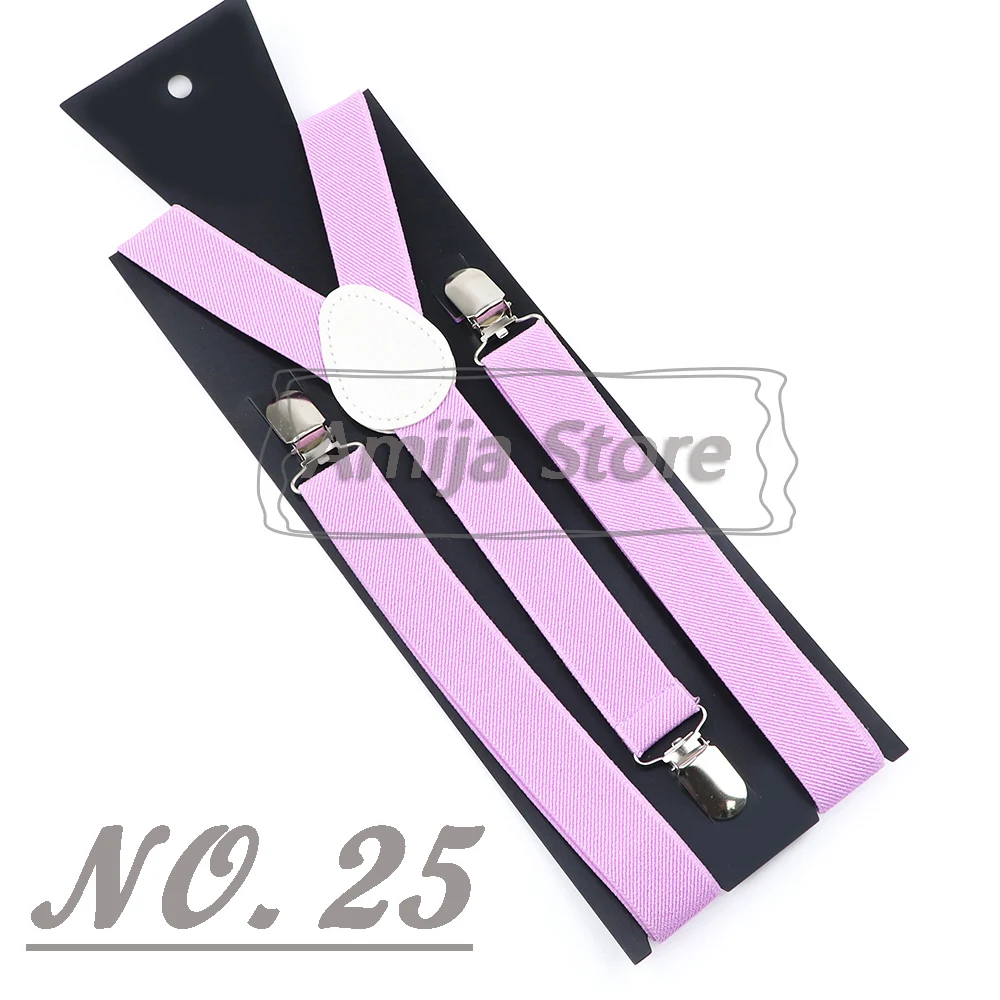 Colorful Elastic Leather Suspenders Men Kid Boys Straps Unsex Clip-on Buckle Wedding Adjustable Suspension For Shirt Accessories