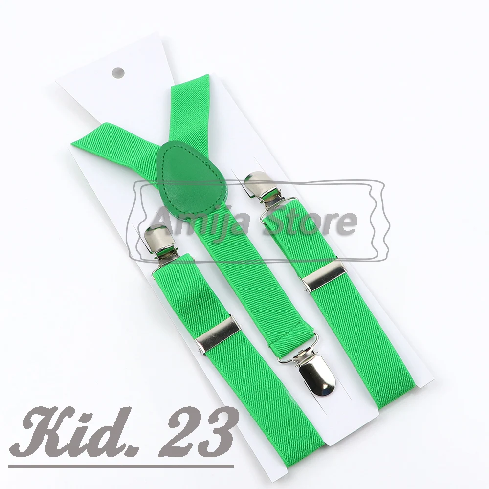 Colorful Elastic Leather Suspenders Men Kid Boys Straps Unsex Clip-on Buckle Wedding Adjustable Suspension For Shirt Accessories