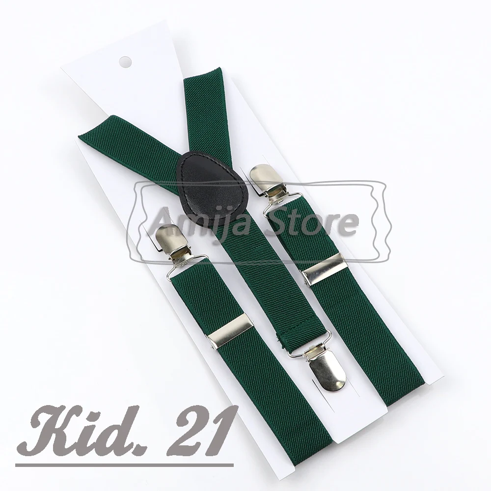 Colorful Elastic Leather Suspenders Men Kid Boys Straps Unsex Clip-on Buckle Wedding Adjustable Suspension For Shirt Accessories