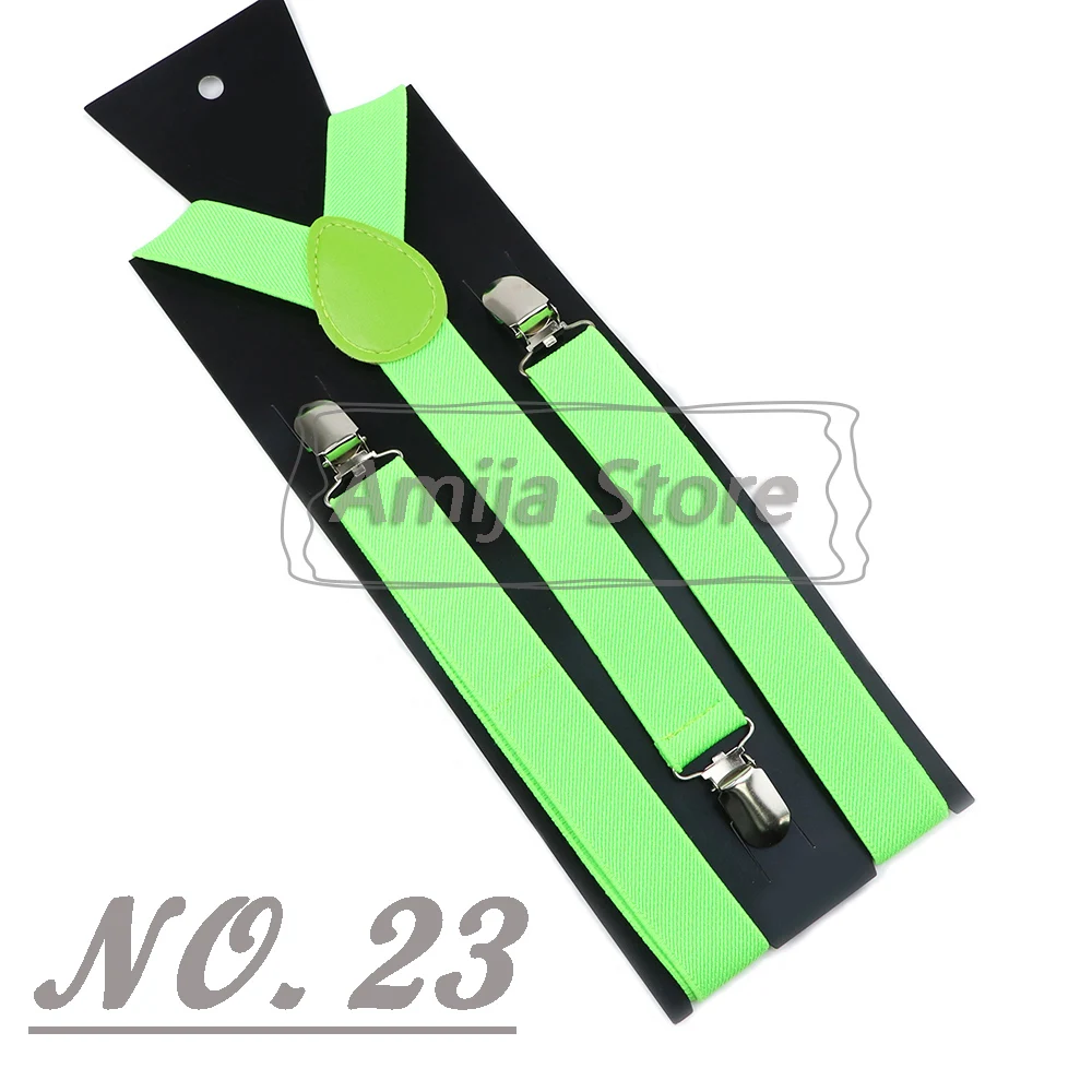Colorful Elastic Leather Suspenders Men Kid Boys Straps Unsex Clip-on Buckle Wedding Adjustable Suspension For Shirt Accessories