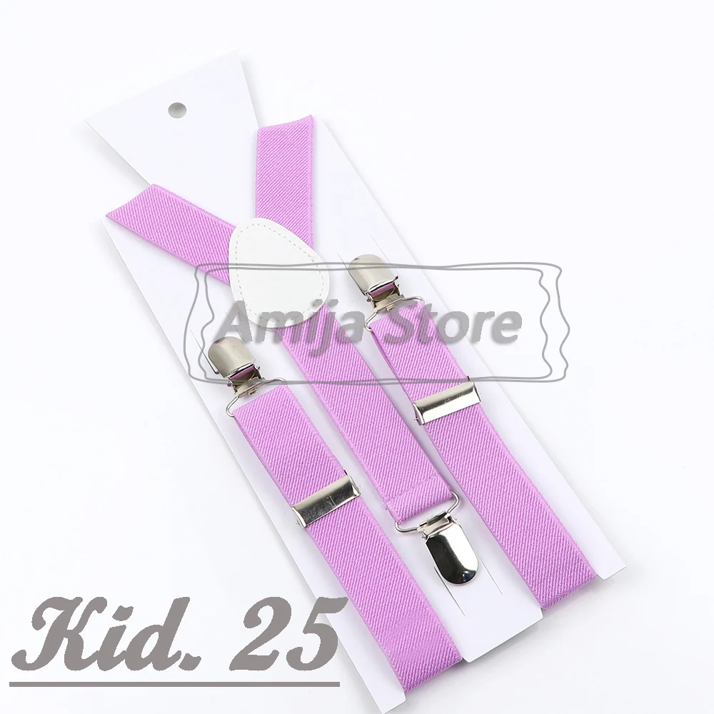 Colorful Elastic Leather Suspenders Men Kid Boys Straps Unsex Clip-on Buckle Wedding Adjustable Suspension For Shirt Accessories
