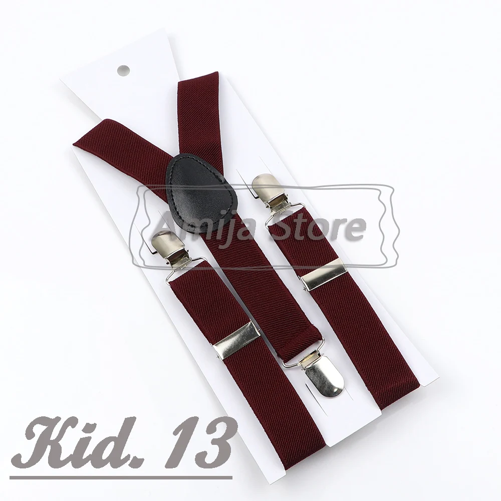 Colorful Elastic Leather Suspenders Men Kid Boys Straps Unsex Clip-on Buckle Wedding Adjustable Suspension For Shirt Accessories