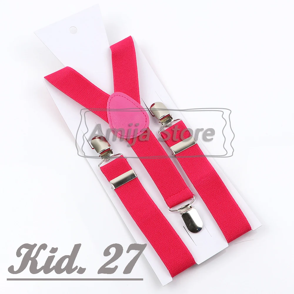 Colorful Elastic Leather Suspenders Men Kid Boys Straps Unsex Clip-on Buckle Wedding Adjustable Suspension For Shirt Accessories