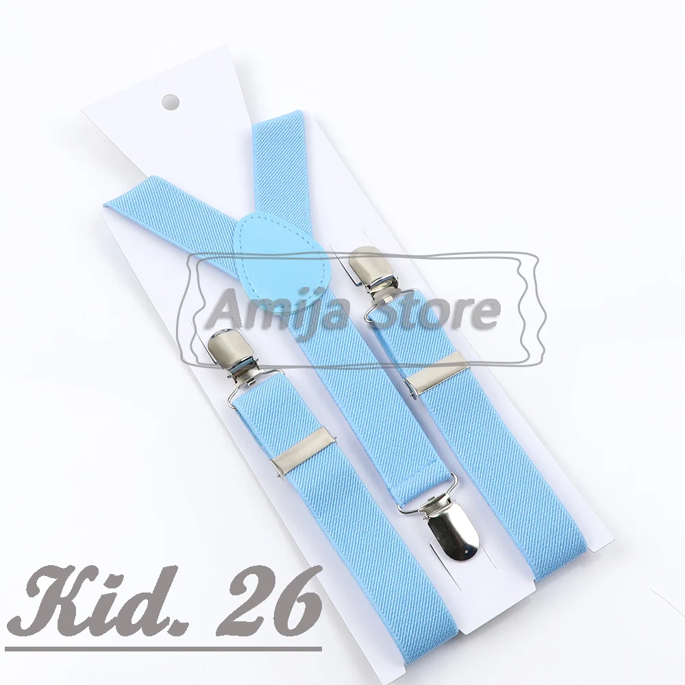 Colorful Elastic Leather Suspenders Men Kid Boys Straps Unsex Clip-on Buckle Wedding Adjustable Suspension For Shirt Accessories