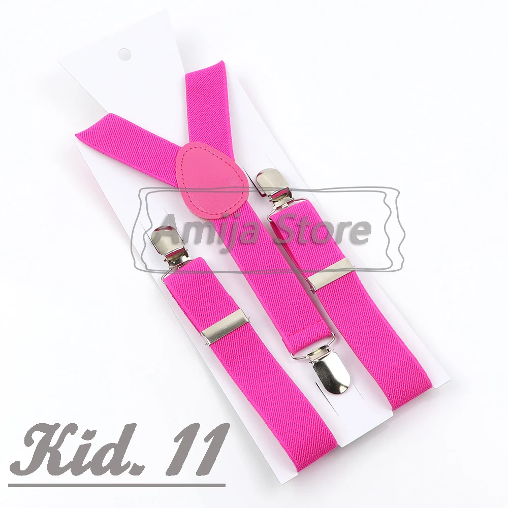 Colorful Elastic Leather Suspenders Men Kid Boys Straps Unsex Clip-on Buckle Wedding Adjustable Suspension For Shirt Accessories