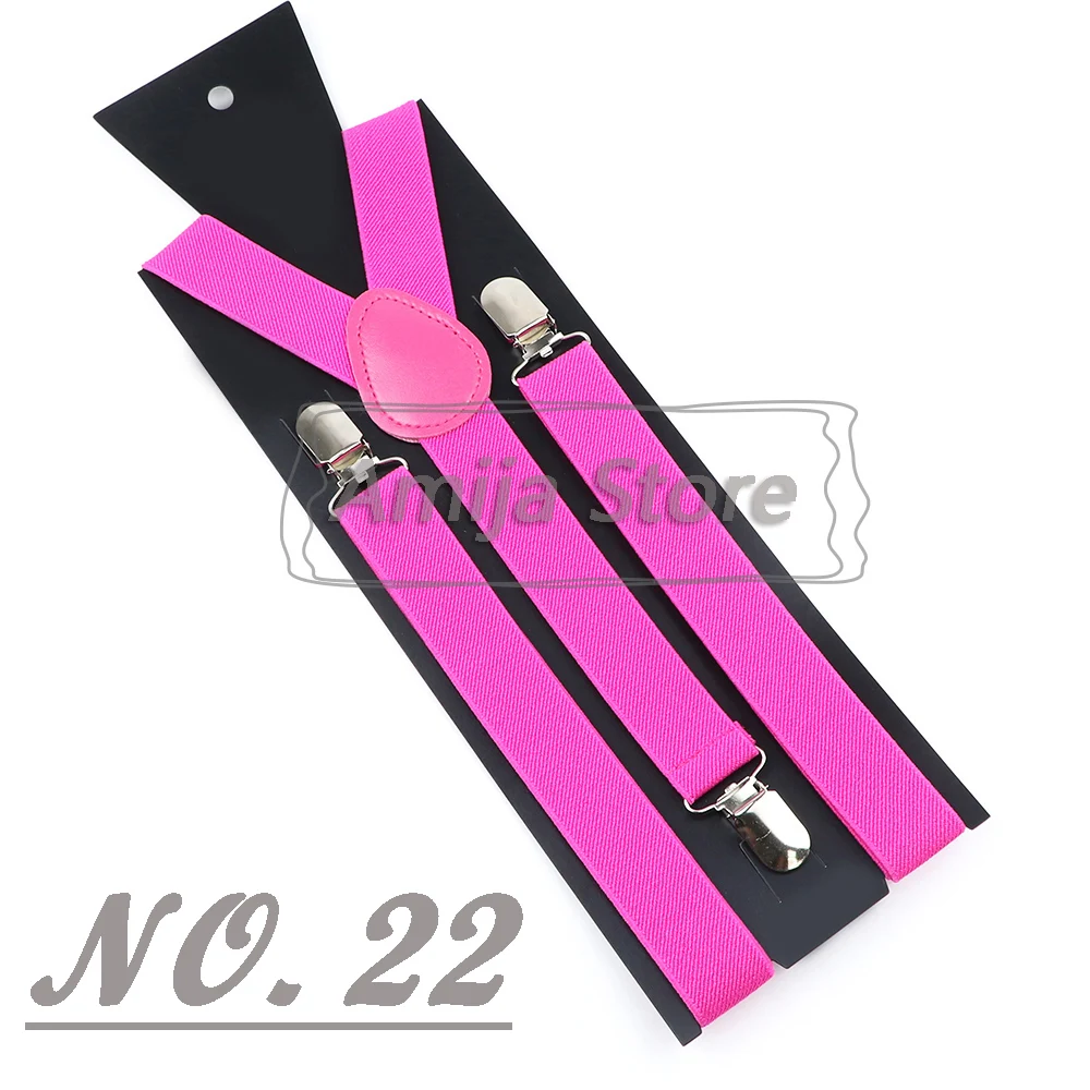 Colorful Elastic Leather Suspenders Men Kid Boys Straps Unsex Clip-on Buckle Wedding Adjustable Suspension For Shirt Accessories