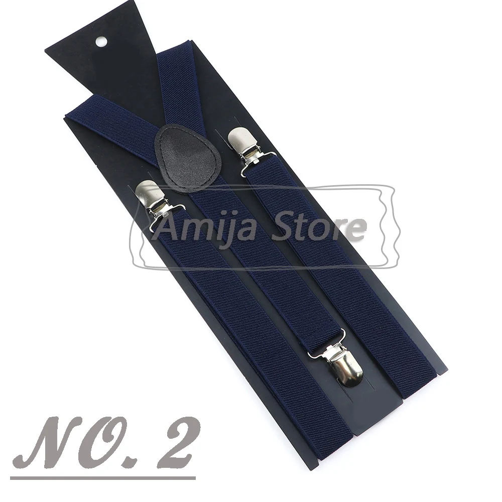 Colorful Elastic Leather Suspenders Men Kid Boys Straps Unsex Clip-on Buckle Wedding Adjustable Suspension For Shirt Accessories