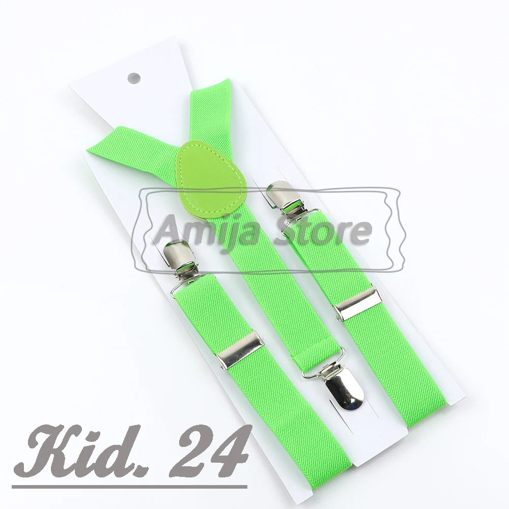 Colorful Elastic Leather Suspenders Men Kid Boys Straps Unsex Clip-on Buckle Wedding Adjustable Suspension For Shirt Accessories