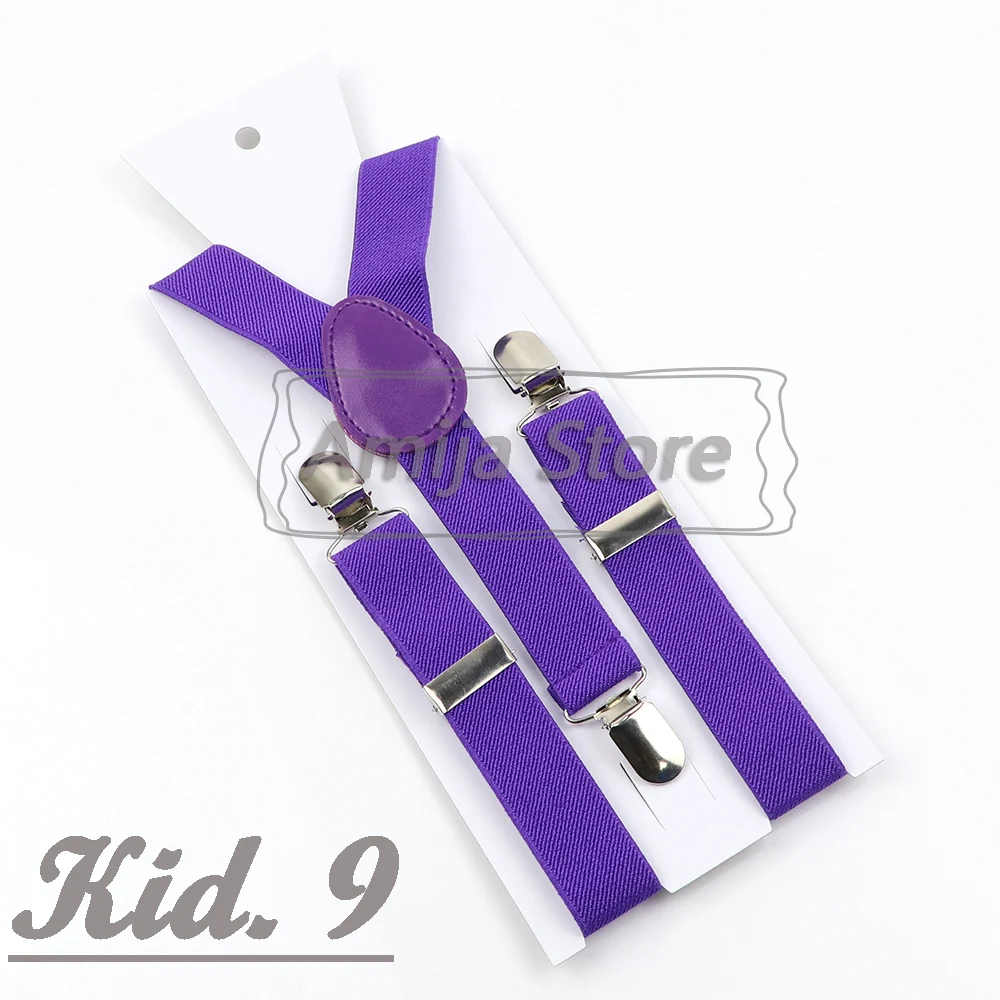 Colorful Elastic Leather Suspenders Men Kid Boys Straps Unsex Clip-on Buckle Wedding Adjustable Suspension For Shirt Accessories