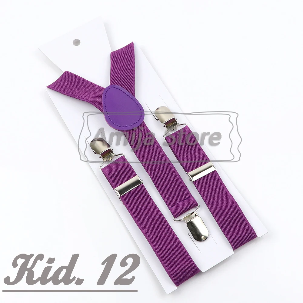 Colorful Elastic Leather Suspenders Men Kid Boys Straps Unsex Clip-on Buckle Wedding Adjustable Suspension For Shirt Accessories