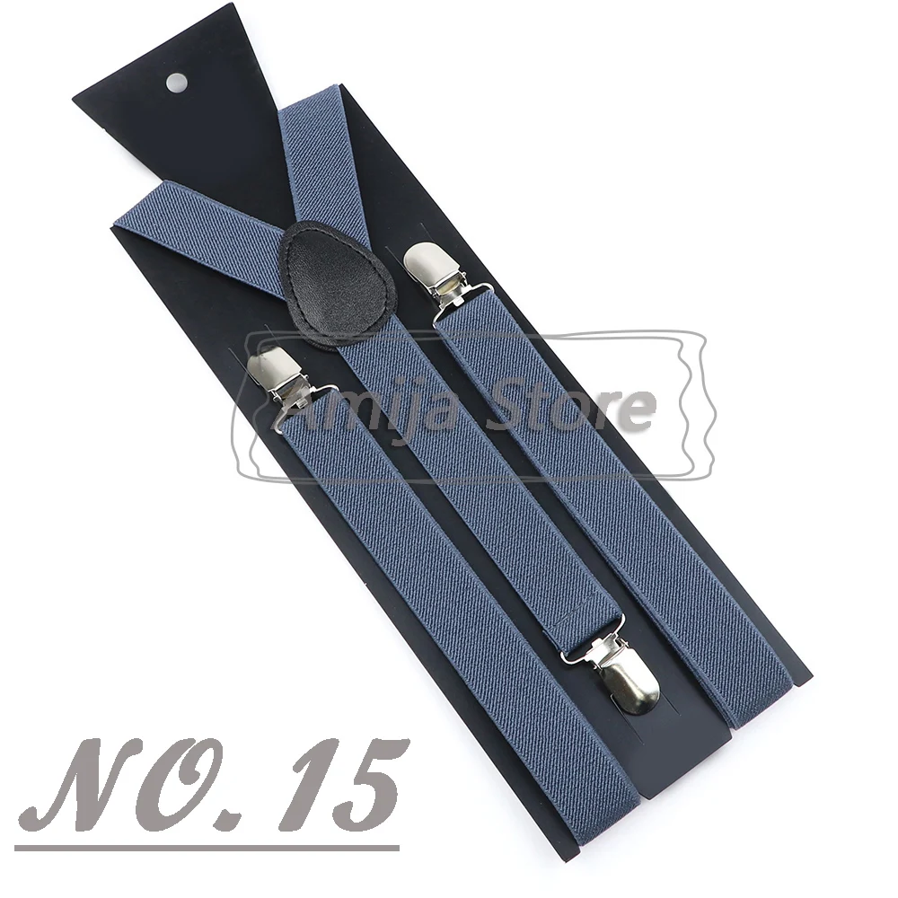 Colorful Elastic Leather Suspenders Men Kid Boys Straps Unsex Clip-on Buckle Wedding Adjustable Suspension For Shirt Accessories