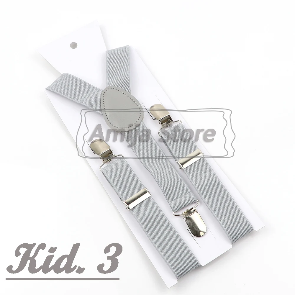 Colorful Elastic Leather Suspenders Men Kid Boys Straps Unsex Clip-on Buckle Wedding Adjustable Suspension For Shirt Accessories