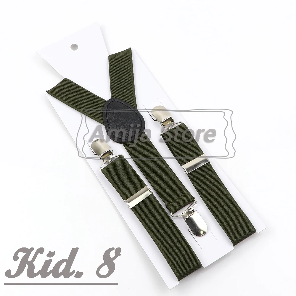 Colorful Elastic Leather Suspenders Men Kid Boys Straps Unsex Clip-on Buckle Wedding Adjustable Suspension For Shirt Accessories