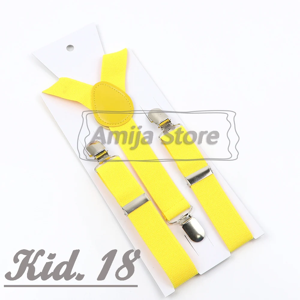 Colorful Elastic Leather Suspenders Men Kid Boys Straps Unsex Clip-on Buckle Wedding Adjustable Suspension For Shirt Accessories