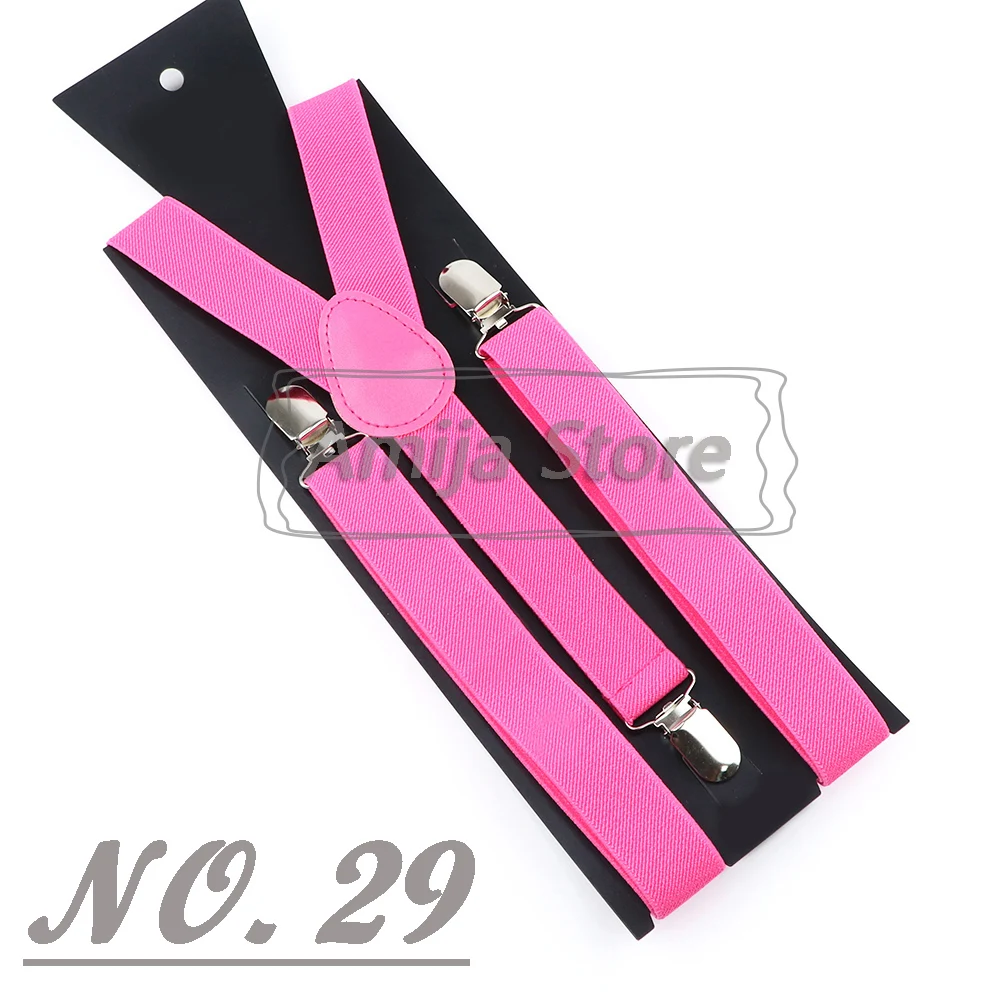 Colorful Elastic Leather Suspenders Men Kid Boys Straps Unsex Clip-on Buckle Wedding Adjustable Suspension For Shirt Accessories