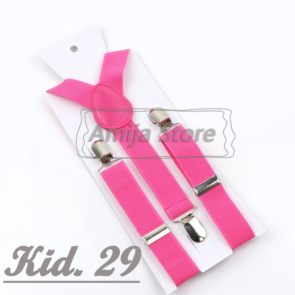 Colorful Elastic Leather Suspenders Men Kid Boys Straps Unsex Clip-on Buckle Wedding Adjustable Suspension For Shirt Accessories