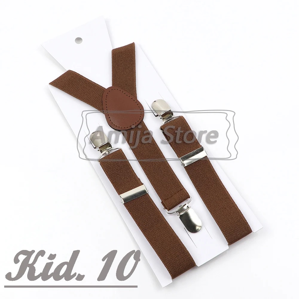 Colorful Elastic Leather Suspenders Men Kid Boys Straps Unsex Clip-on Buckle Wedding Adjustable Suspension For Shirt Accessories