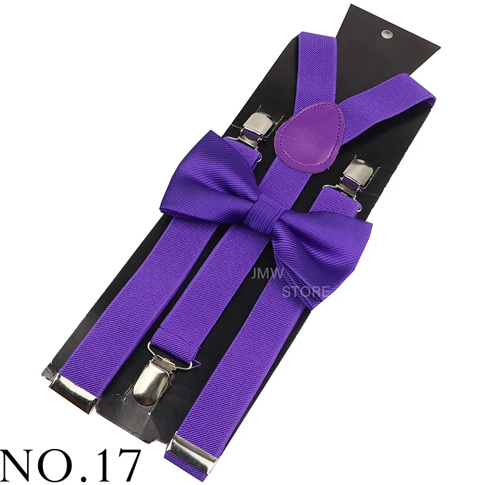 Elastic Leather Suspenders Bowtie Set Braces Men Women Brown Adjustable Braces Straps For Wedding Y-Back Shirt Accessories