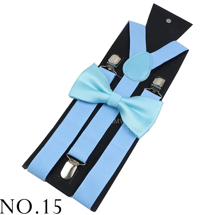 Elastic Leather Suspenders Bowtie Set Braces Men Women Brown Adjustable Braces Straps For Wedding Y-Back Shirt Accessories