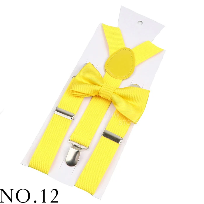 Elastic Leather Suspenders Bowtie Set Braces Men Women Brown Adjustable Braces Straps For Wedding Y-Back Shirt Accessories