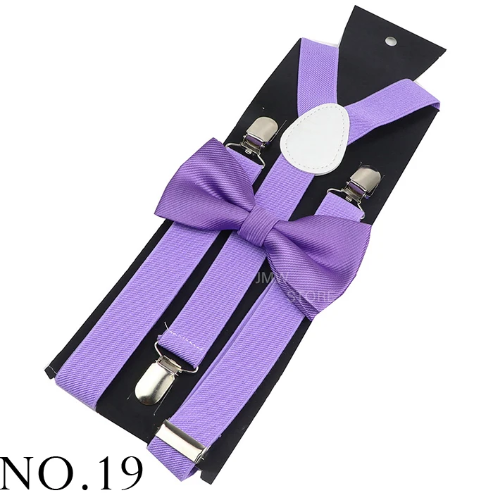 Elastic Leather Suspenders Bowtie Set Braces Men Women Brown Adjustable Braces Straps For Wedding Y-Back Shirt Accessories
