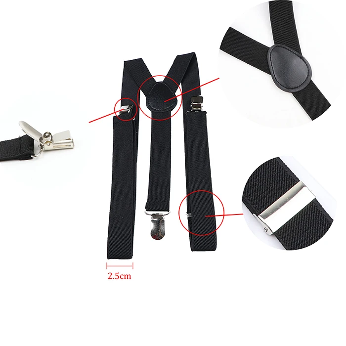 Elastic Leather Suspenders Bowtie Set Braces Men Women Brown Adjustable Braces Straps For Wedding Y-Back Shirt Accessories