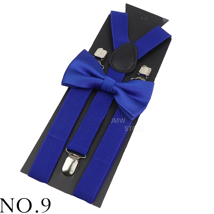 Elastic Leather Suspenders Bowtie Set Braces Men Women Brown Adjustable Braces Straps For Wedding Y-Back Shirt Accessories
