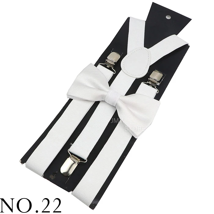Elastic Leather Suspenders Bowtie Set Braces Men Women Brown Adjustable Braces Straps For Wedding Y-Back Shirt Accessories