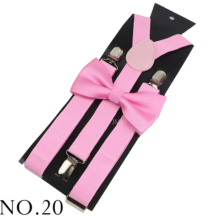 Elastic Leather Suspenders Bowtie Set Braces Men Women Brown Adjustable Braces Straps For Wedding Y-Back Shirt Accessories