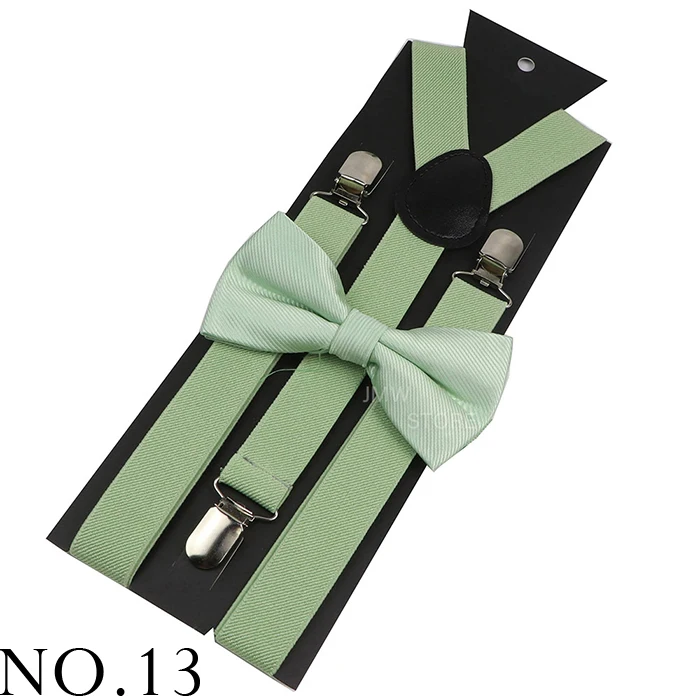 Elastic Leather Suspenders Bowtie Set Braces Men Women Brown Adjustable Braces Straps For Wedding Y-Back Shirt Accessories