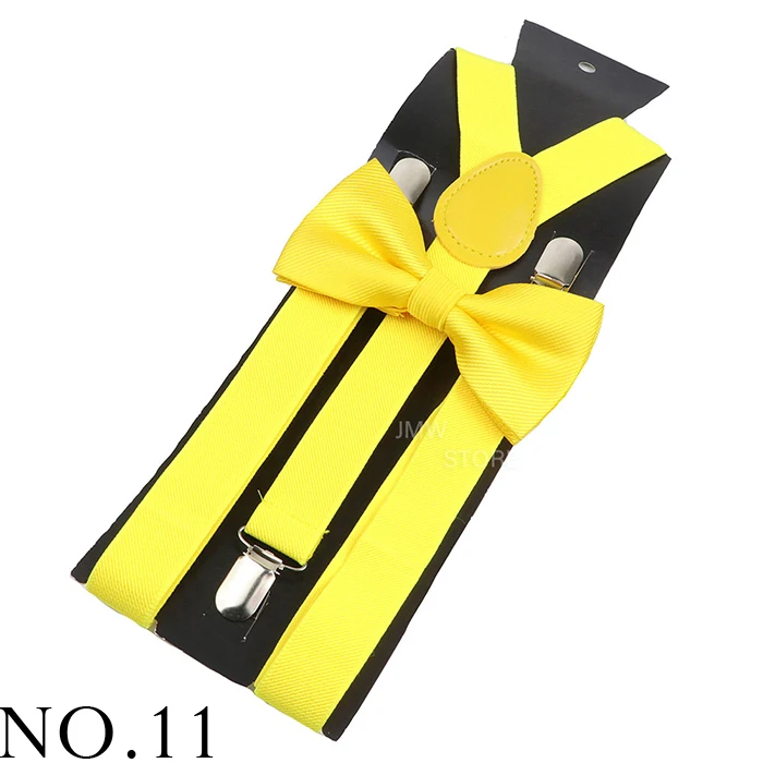 Elastic Leather Suspenders Bowtie Set Braces Men Women Brown Adjustable Braces Straps For Wedding Y-Back Shirt Accessories