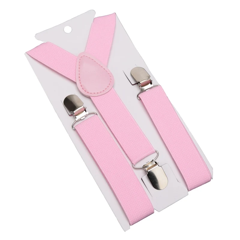 Solid Color Kids Suspenders with Fashion Children Boys Braces Girls Elastic Adjustable Suspenders Baby Wedding Ties Accessories