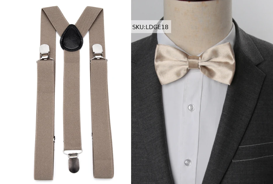 Suspenders Bow Tie Set Men Fashion Suspensorio for Man Boy Women Bowtie Braces Trousers Tirantes Wedding Leisure Shirt Stays