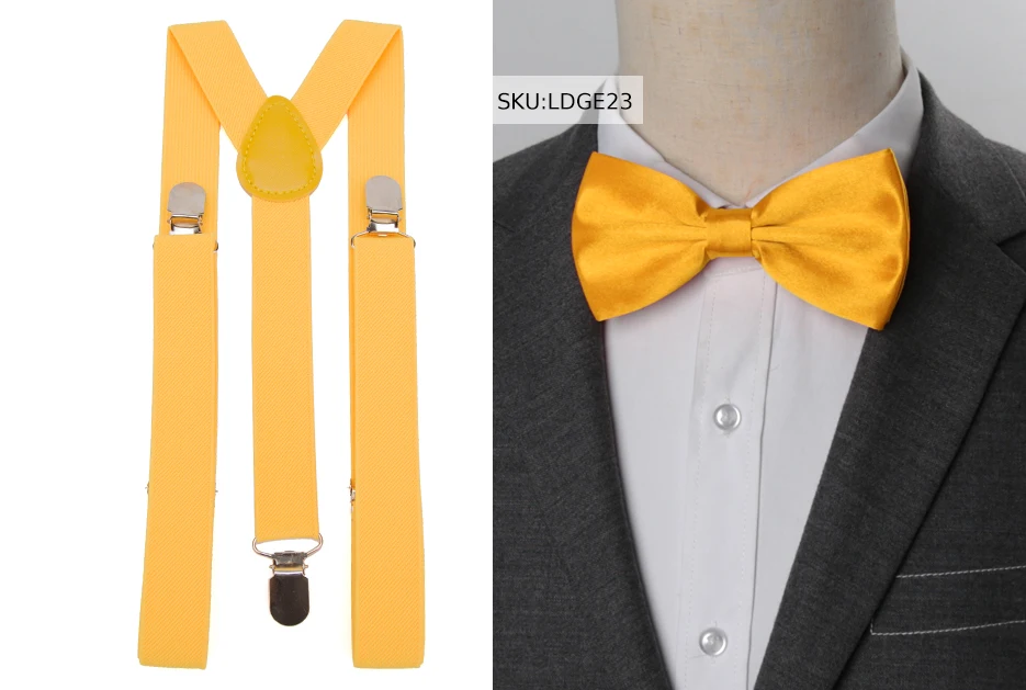 Suspenders Bow Tie Set Men Fashion Suspensorio for Man Boy Women Bowtie Braces Trousers Tirantes Wedding Leisure Shirt Stays