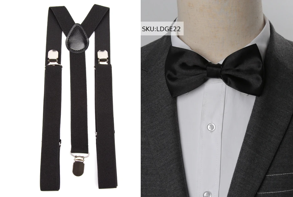 Suspenders Bow Tie Set Men Fashion Suspensorio for Man Boy Women Bowtie Braces Trousers Tirantes Wedding Leisure Shirt Stays