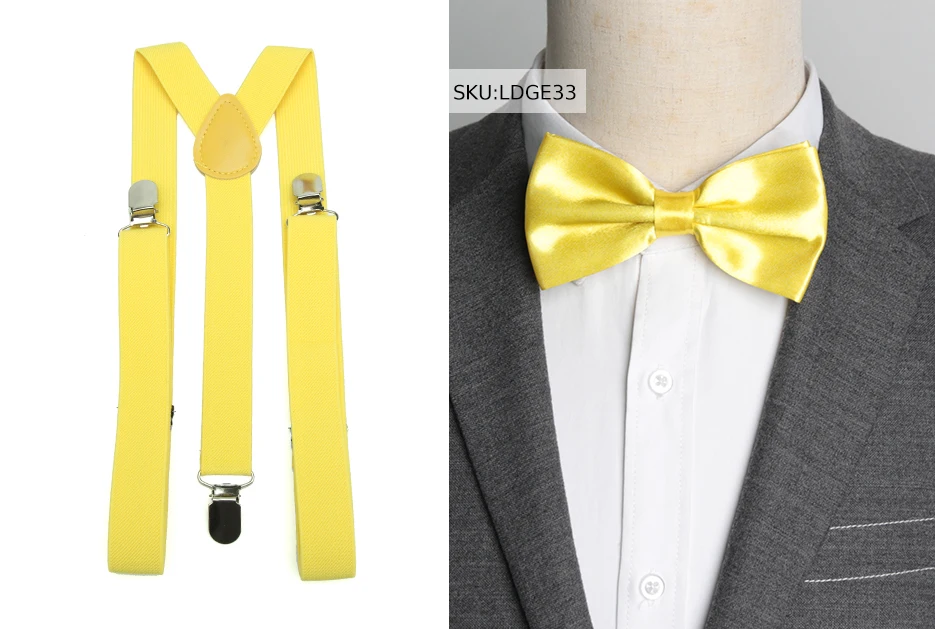 Suspenders Bow Tie Set Men Fashion Suspensorio for Man Boy Women Bowtie Braces Trousers Tirantes Wedding Leisure Shirt Stays