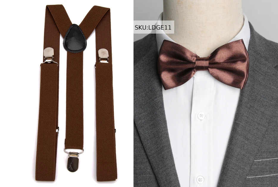 Suspenders Bow Tie Set Men Fashion Suspensorio for Man Boy Women Bowtie Braces Trousers Tirantes Wedding Leisure Shirt Stays