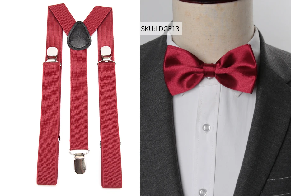 Suspenders Bow Tie Set Men Fashion Suspensorio for Man Boy Women Bowtie Braces Trousers Tirantes Wedding Leisure Shirt Stays