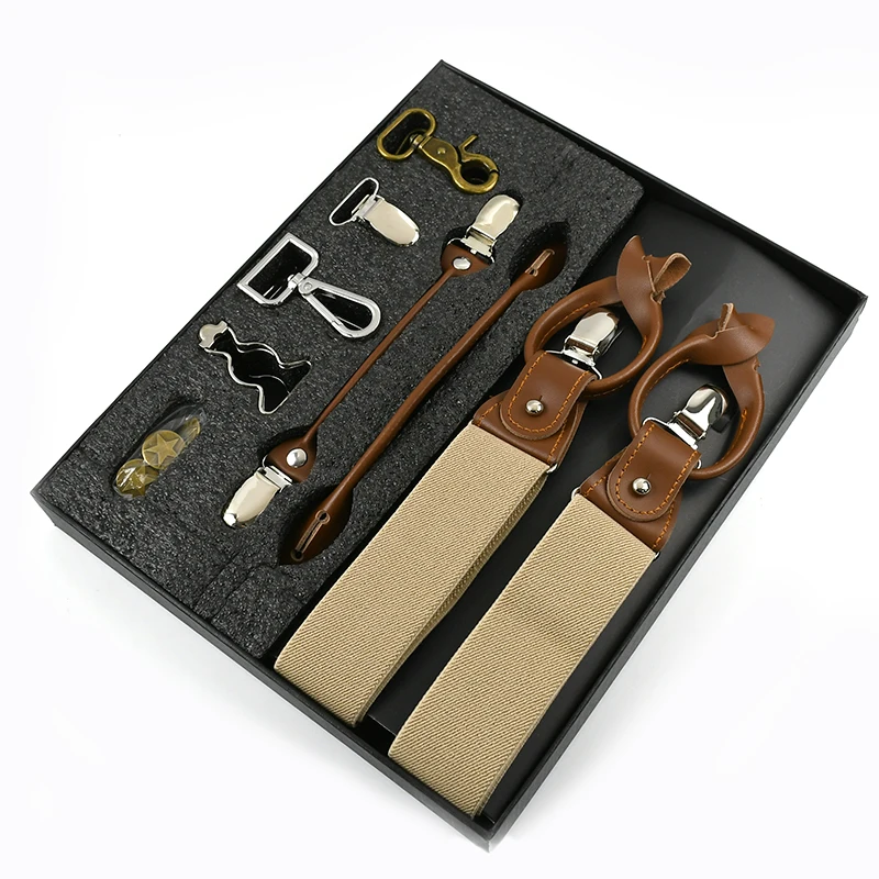 Deepeel 3.5*125cm Adult Men's Suspenders 3/6 Clips Harness Man Fashion Suspender for Pants DIY Elastic Braces Male Jockstrap