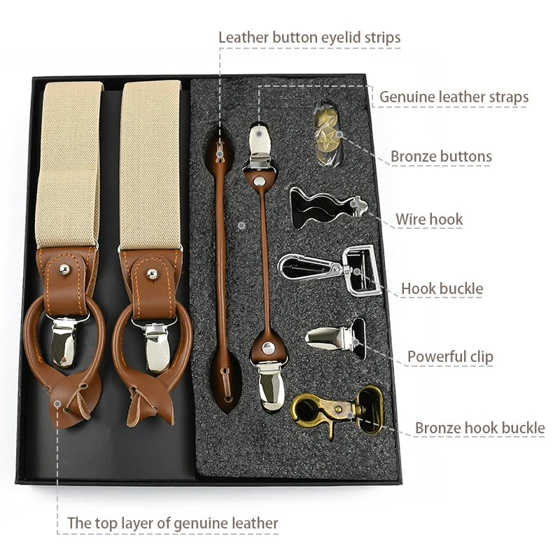 Deepeel 3.5*125cm Adult Men's Suspenders 3/6 Clips Harness Man Fashion Suspender for Pants DIY Elastic Braces Male Jockstrap