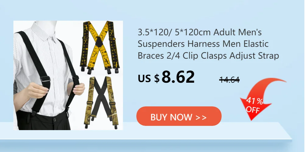 Deepeel 3.5*125cm Adult Men's Suspenders 3/6 Clips Harness Man Fashion Suspender for Pants DIY Elastic Braces Male Jockstrap