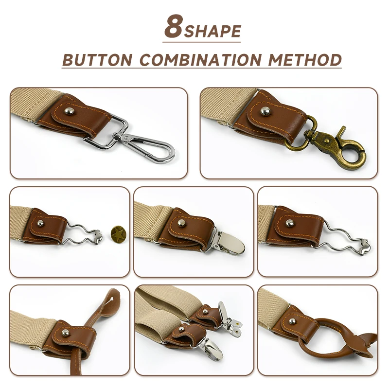 Deepeel 3.5*125cm Adult Men's Suspenders 3/6 Clips Harness Man Fashion Suspender for Pants DIY Elastic Braces Male Jockstrap