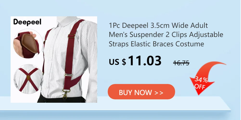 Deepeel 3.5*125cm Adult Men's Suspenders 3/6 Clips Harness Man Fashion Suspender for Pants DIY Elastic Braces Male Jockstrap