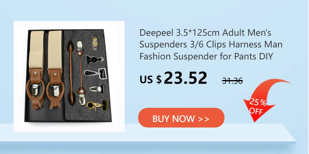 Deepeel 3.5*125cm Adult Men's Suspenders 3/6 Clips Harness Man Fashion Suspender for Pants DIY Elastic Braces Male Jockstrap