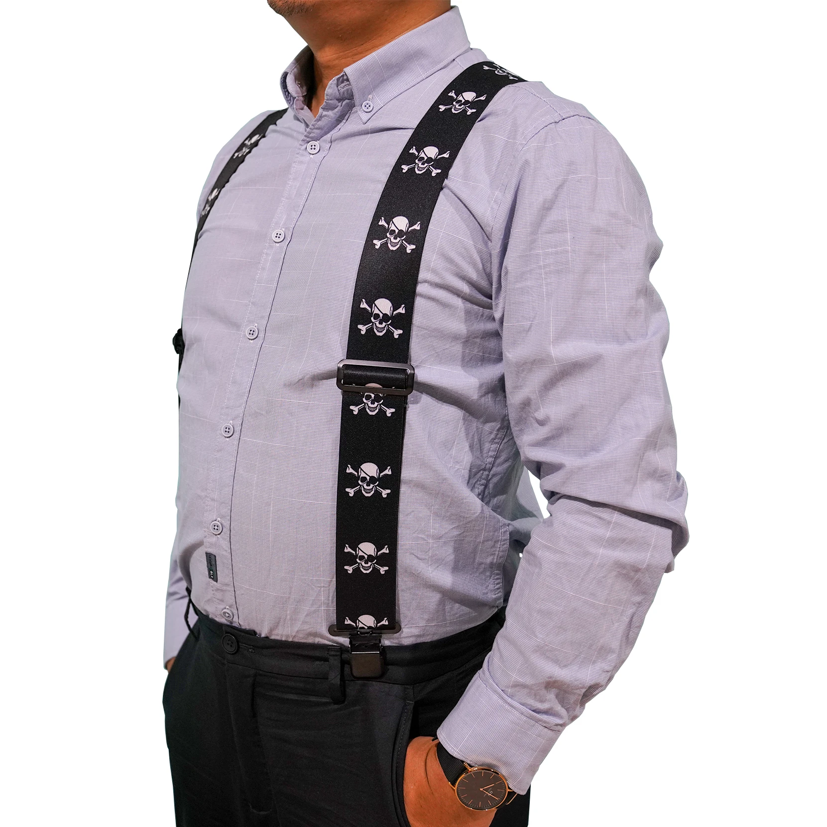 MELOTOUGH Men's Suspenders Fully Elastic 2 inch Wide X back Heavy Duty Work Suspenders