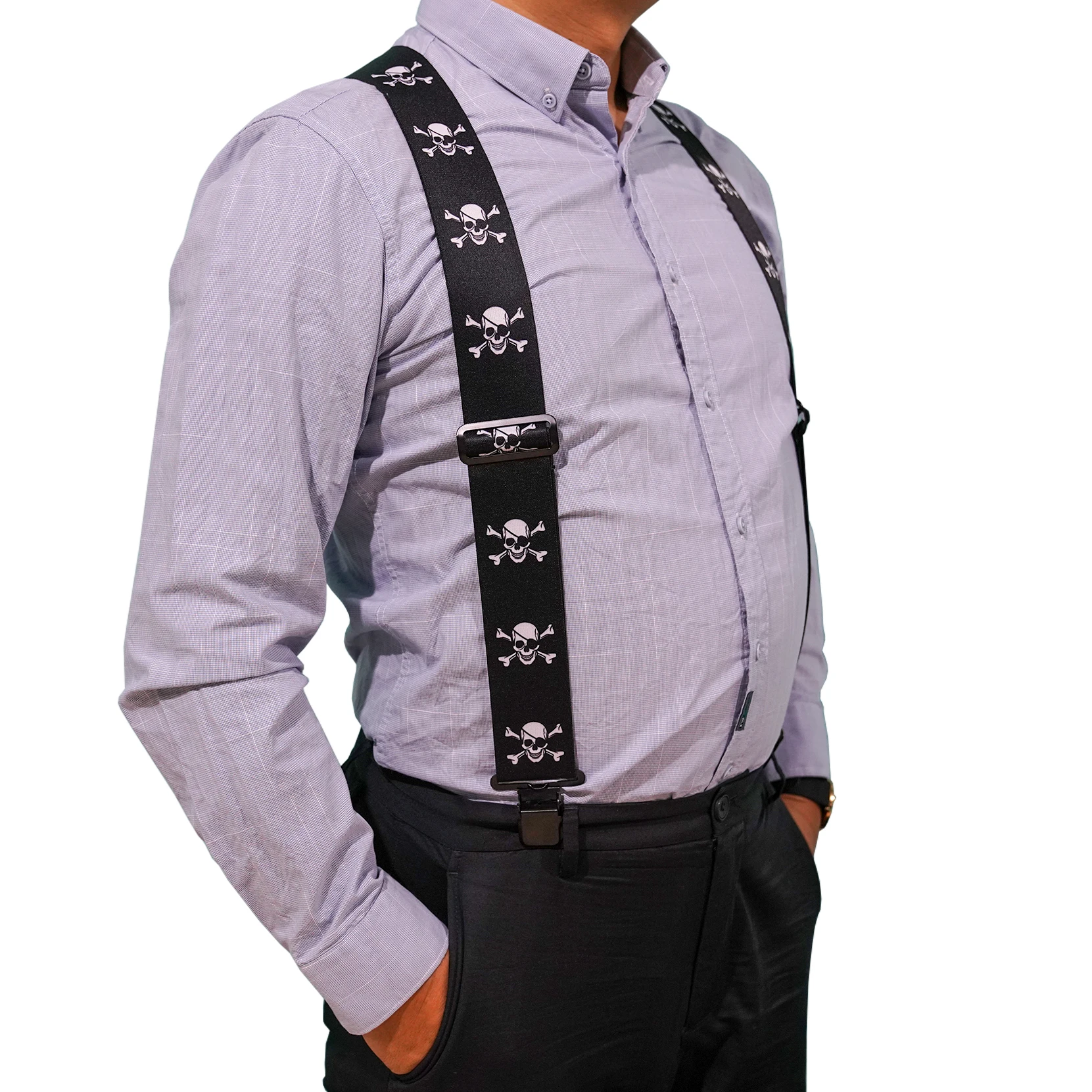 MELOTOUGH Men's Suspenders Fully Elastic 2 inch Wide X back Heavy Duty Work Suspenders