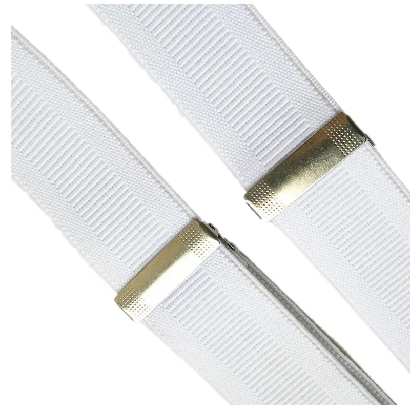 Bright White Rib Color Suspenders for Men Women New Arrival 3.5 Width X Back Adult Suspender