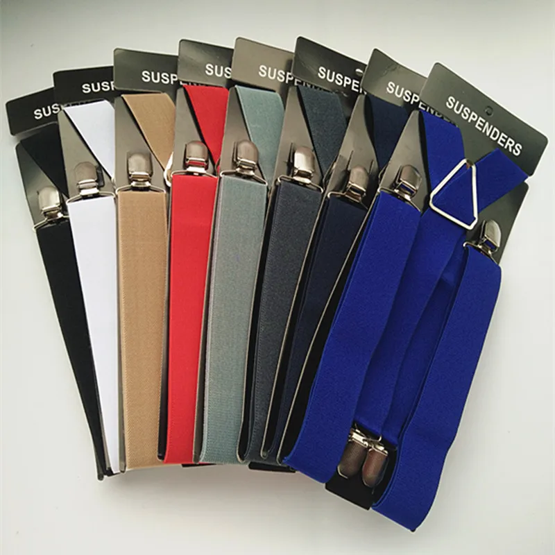Bright White Rib Color Suspenders for Men Women New Arrival 3.5 Width X Back Adult Suspender